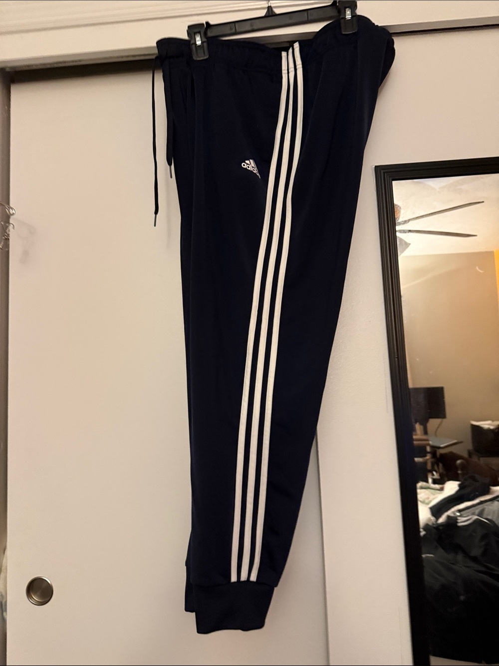 Adidas Black Joggers with White Three-Stripes 1X